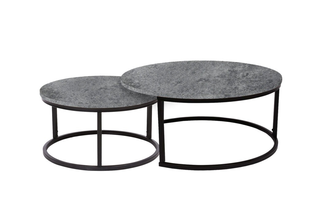 Modern Concrete Nesting Coffee Table Set – Space-Saving Elegance