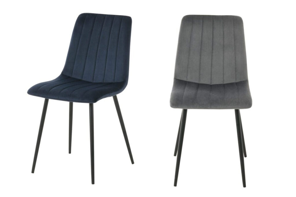 Plush Velvet Dining Chair – Sophisticated Comfort with Steel Legs