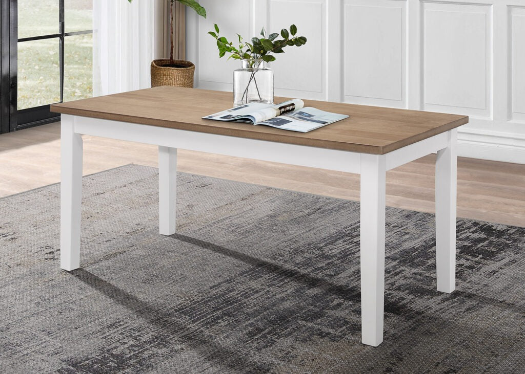 Classic Two-Tone Wooden Dining Table – Timeless & Elegant