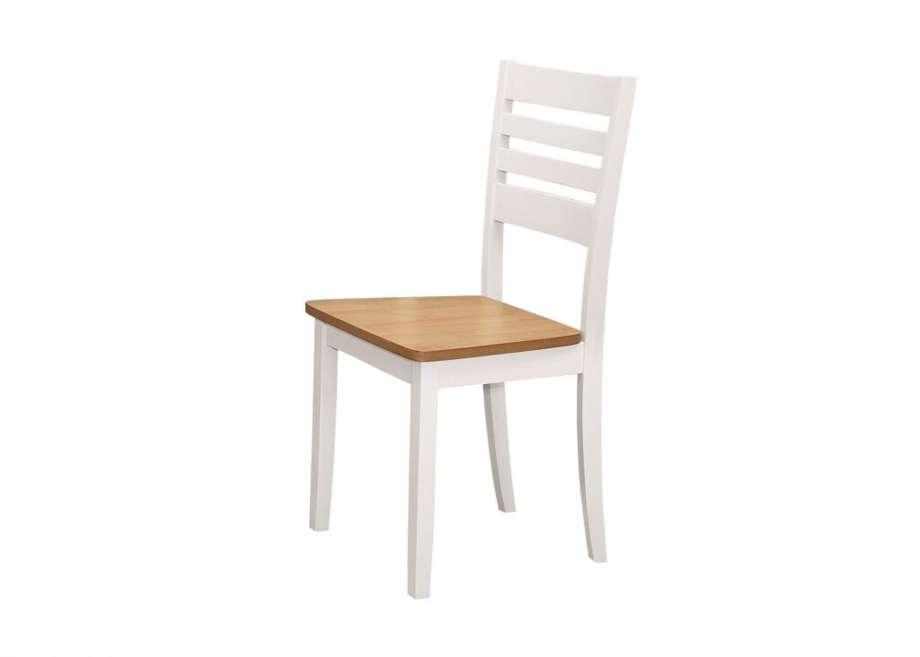 Elegant White Dining Chair – Sturdy Frame with Wood-Effect Seat